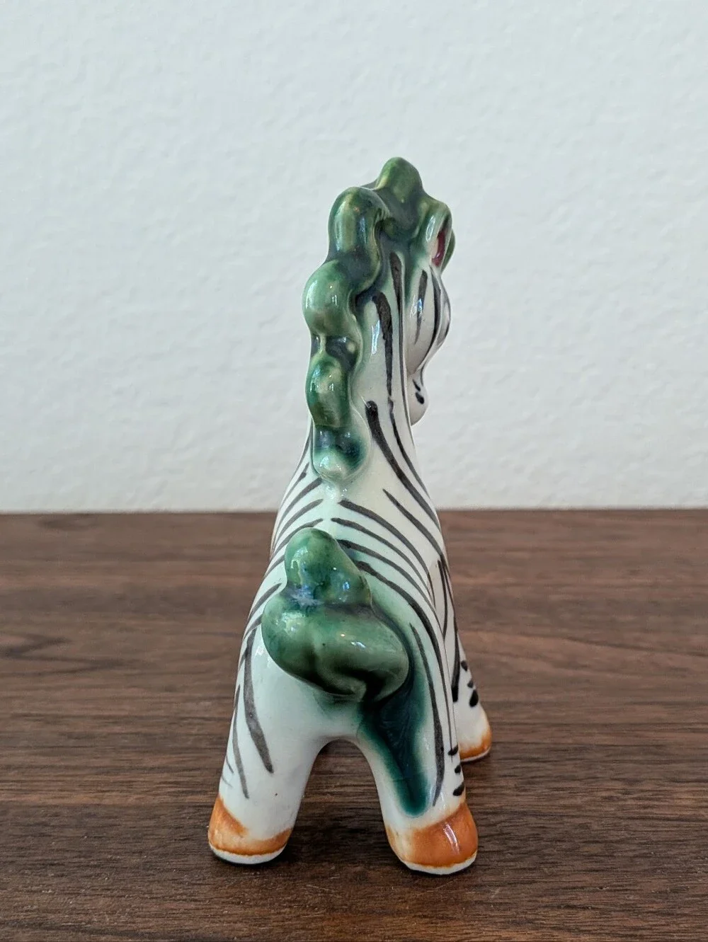 Vintage Porcelain Hand Painted Zebra Figurine Made In Japan MCM
